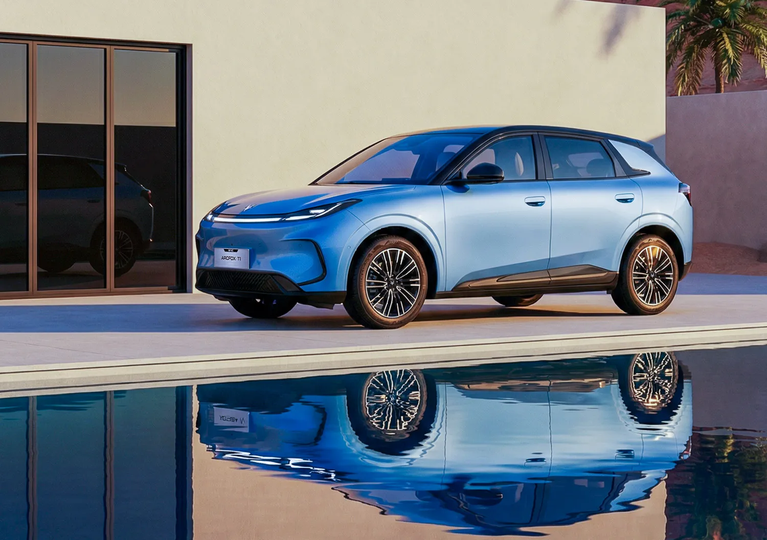 Blue ARCFOX T1 fully electric vehicle