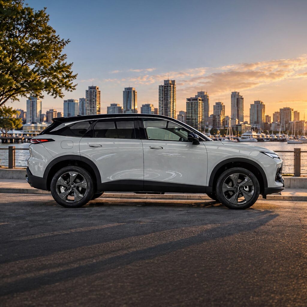 BAIC X55 side profile beside the waterfront