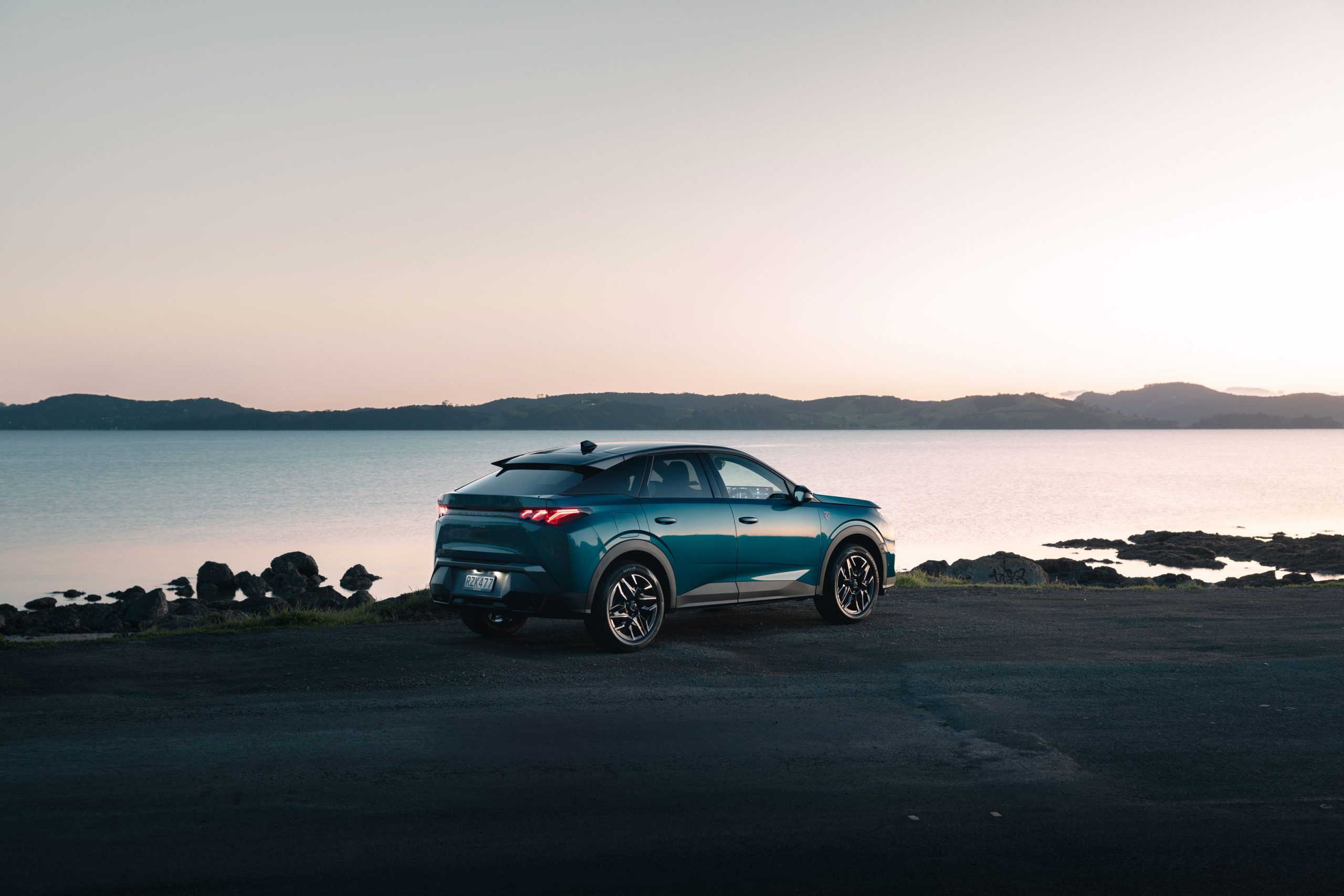 Peugeot 3008 Hybrid beside the water in New Zealand